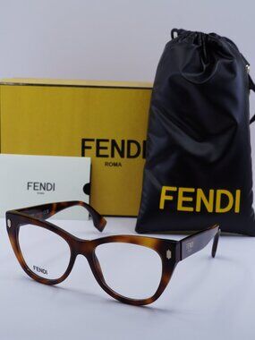 Fendi FE50086I 053 Cat Eye Eyeglasses 53mm - Havana